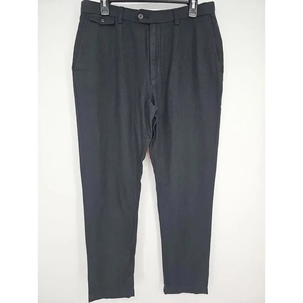 Banana Republic Athletic Pants 32 x 34 Black Linen-Blend Pants NWT